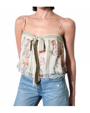 Greylin Tie Front Sleeveless Top - Blue
