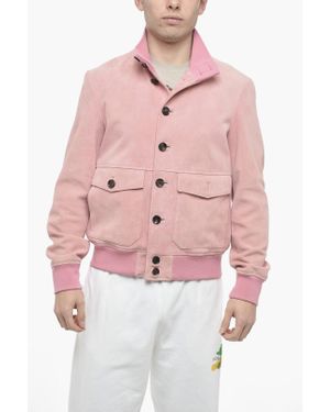 Bally Suede New Samantha Bomber Jacket With Utility Pockets - Pink