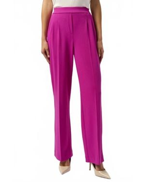 Joseph Ribkoff Pleated Pull On Wide Leg Trouser Pants - Pink