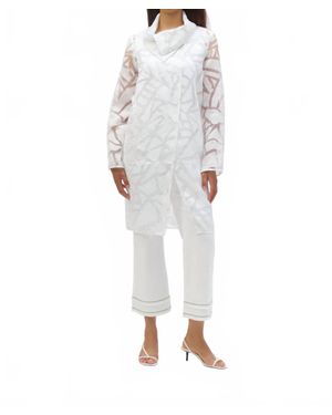 Joseph Ribkoff Sheer Geometric Jacket - White