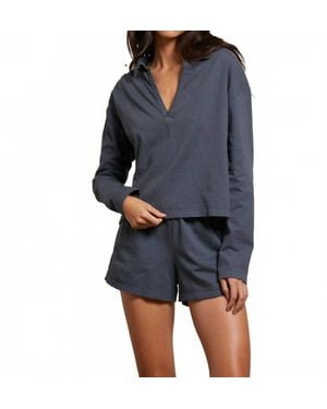 PERFECTWHITETEE Alison Tenessee Jersey Collared Shirt - Blue