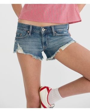 Aéropostale Super Low-Rise Micro Denim Shorts - Blue