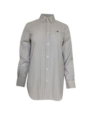 DSquared² Logo Patch Striped Long Sleeve Shirt - Gray
