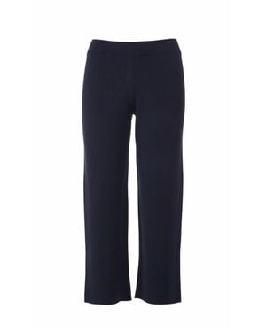 Kinross Cashmere Doubleknit Crop Pants - Blue