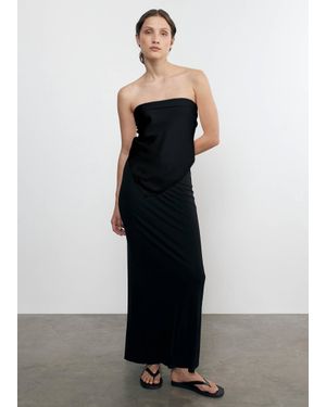 Enza Costa Fluid Twill Scarf Top - Black