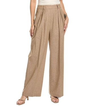 Kenneth Cole High-Rise Linen-Blend Pant - Natural