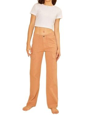 Anniewear Straight Leg Cargo Pants - Brown