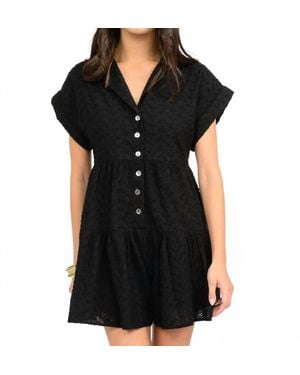 Ivy Jane Eyelet Button Front Romper - Black