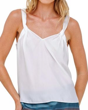 Go> By Go Silk Go Slip Knot Sleeveless Tank Top - White