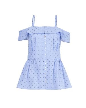 Derek Lam 10 Crosby Off The Shoulder Blouse - Blue