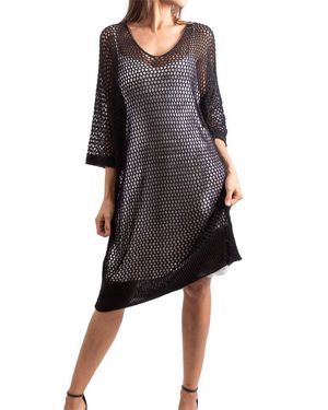 Gigi Moda Ginavra Knit Mesh Dress Cover Up - Black