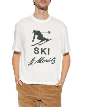 Bally Ski St Mortiz Logo Graphic T-Shirt - Gray