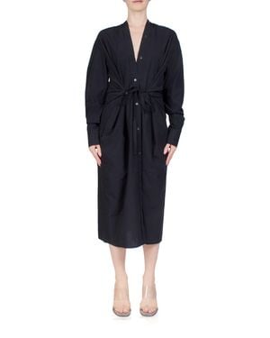 6397 Colarless Shirtdress - Blue