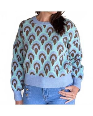 Davi & Dani Dreams Cozy Crew Sweater - Blue