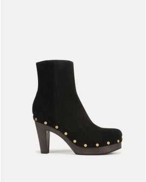 Veronica Beard Gavi Clog Studded Heeled Bootie - Black