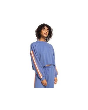Roxy Bright Lights Top Fleece Long Sleeve Crew Neck Gbo184 - Blue
