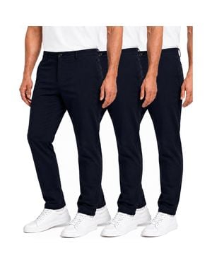 Blu Rock Super Stretch Slim Fit Everyday Chino Pants-3 Pack - Blue