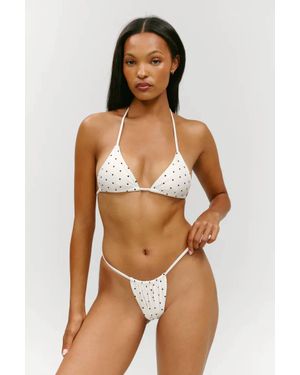 Frankie's Bikinis Nick Satin Bikini Top - Multicolor