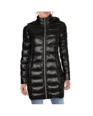 Via Spiga Metallic Midi Puffer Coat - Black