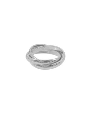 Adornia Tarnish Resistant Plated Interlocking Rings - White