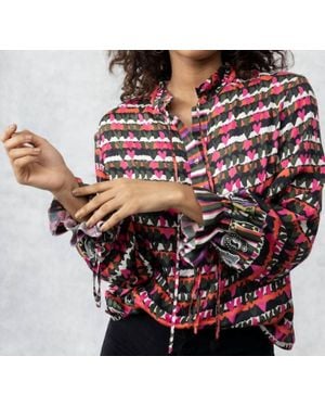 Emily Lovelock Esther Hearts Print Blouse - Pink