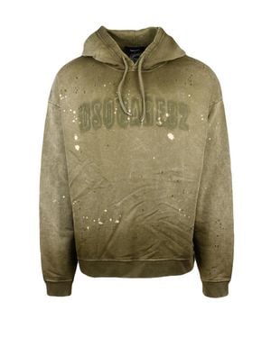 DSquared² Cotton Distressed Hoodie - Green
