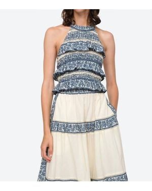 Sea Arlo Print Halter Neck Top - Blue