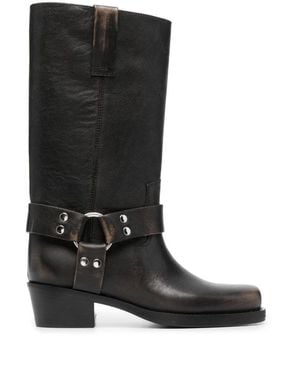 Paris Texas Calf Leather Roxy Boot - Black