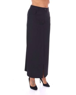 Beatrice B. Tessuto Twill Long Skirt - Blue