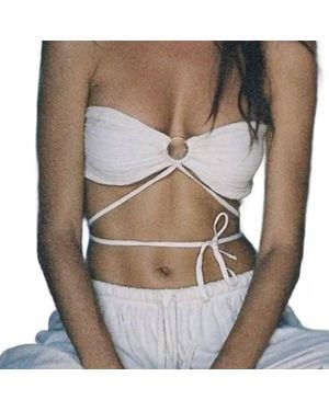 Savannah Morrow Summer Bandeau Crop Top - Natural