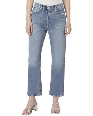 PAIGE Billy High Rise Slim Straight Leg Crop Jean - Blue
