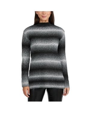 Ellen Tracy Ombre Mock Neck Sweater Tunic - Black