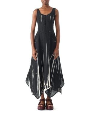 Jason Wu Gauze Screen Printed Tank Dress With Handkerchief - Black