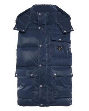 Philipp Plein Nylon Puffer Vest - Blue