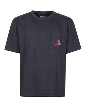 Rhude American Spirit Eagle Graphic Cotton T-Shirt - Blue