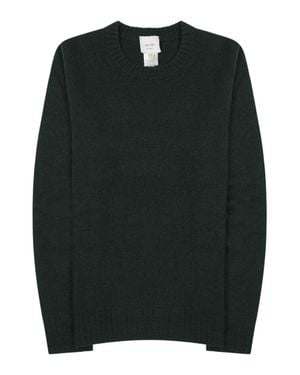 Alysi Classic Crew Neck Wool-Cashmere Sweater - Black