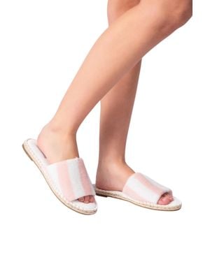 Pj Salvage Resort Striped Essential Slides - Pink
