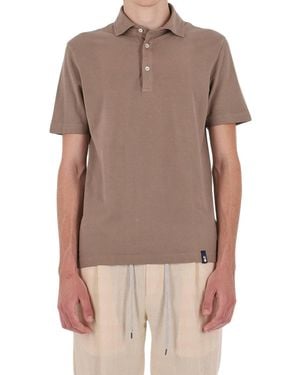 Drumohr Muted Earthy Tone Ice Cotton Polo Shirt - Brown