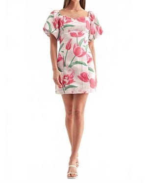 Adelyn Rae Esther Off Shoulder Mini Dress - Red