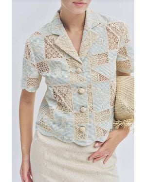 Maude Club Milo Crochet Top - Gray