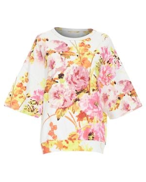 Dries Van Noten Floral Graphic Wide Sleeve Sweatshirt - Pink