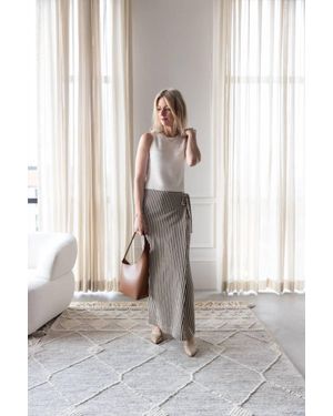 Alysi Striped Wrap Maxi Skirt - Multicolor