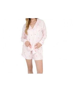 Rosa Clothing Two Piece Sweetheart Gauze Pajama Set - Black