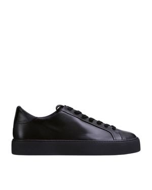 Högl Carly Minimalist Rubber Sole Leather Sneakers - Black