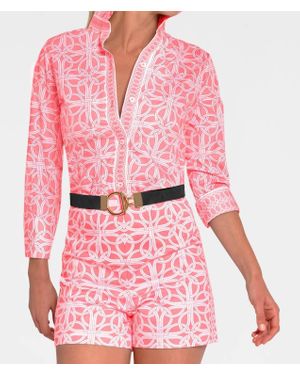 Gretchen Scott Ring Toss Boyfriend Shirt - Pink