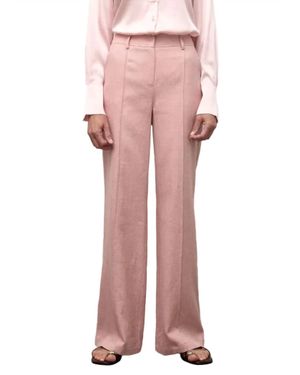 Iris Setlakwe Pintuck Linen Wide Leg Pants - Pink