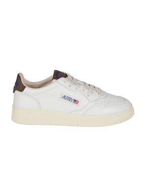 Autry Low-Top Sneakers With Perforated Detailing And Suede Accents - White