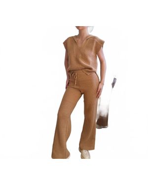 Scala Lennon Knit Pants - Brown