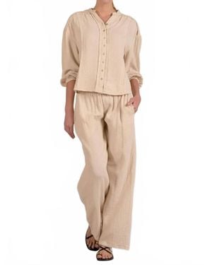 Elan Sandy Shore Blouse - Natural