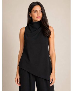 Lavender Brown Matilda High Neck Top - Black